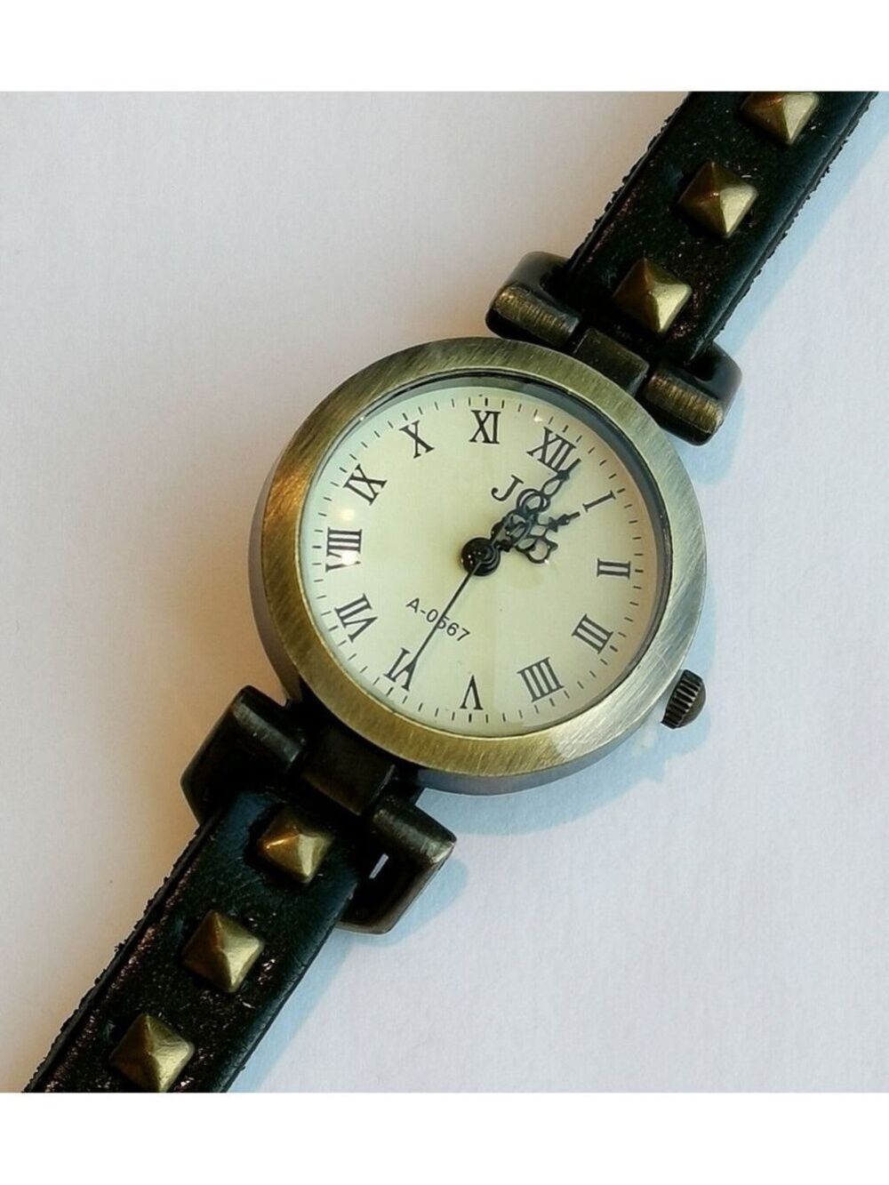 NWT watch black studded strap bronze case - Picture 3 of 9